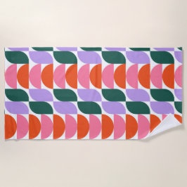 バウハウスミッドセンチュリー幾何モダンMCMレトロ ビーチタオル