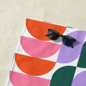 バウハウスミッドセンチュリー幾何モダンMCMレトロ ビーチタオル (インサイチュ)