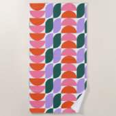 バウハウスミッドセンチュリー幾何モダンMCMレトロ ビーチタオル (正面)