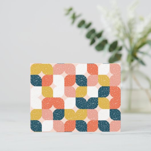 バウハウスレトロ幾何学模様 シーズンポストカード (スタンド正面)