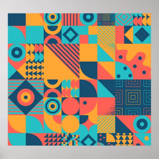 バウハウスレトロ: 70s幾何学的ミュージカル ポスター (正面)