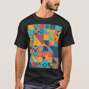 バウハウスレトロ: 70s幾何学的ミュージカル tシャツ