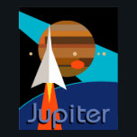 バウハウスロケット宇宙アートデコミドセンチュリー ポスター<br><div class="desc">バウハウスインスパイアオリジナルデザイン</div>