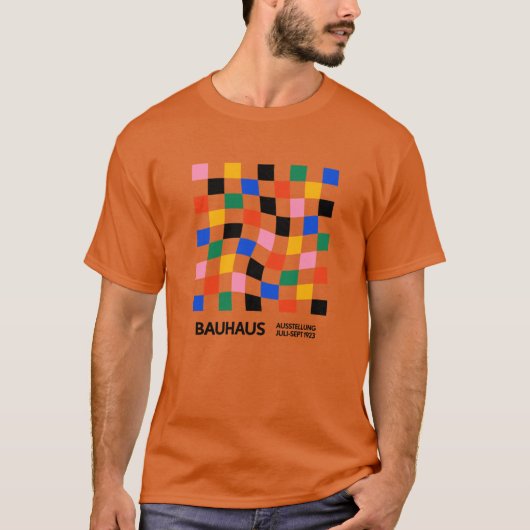 バウハウス変形市松模様カラフルオーバーサイズ Tシャツ (正面)