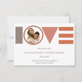 バウハウス愛ストライプの写真ウェディング日付を保存 セーブザデート (正面)