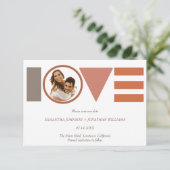 バウハウス愛ストライプの写真ウェディング日付を保存 セーブザデート (スタンド正面)