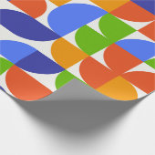 バウハウス抽象芸術ブルーグリーンの幾何学的パターン ラッピングペーパー (角)