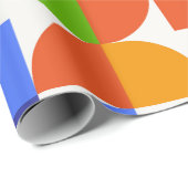 バウハウス抽象芸術ブルーグリーンの幾何学的パターン ラッピングペーパー (ロールコーナー)