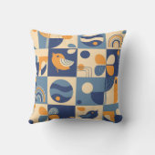 バウハウス抽象芸術幾何学模様春モチーフ クッション (裏面)