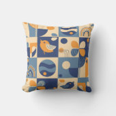 バウハウス抽象芸術幾何学模様春モチーフ クッション (正面)