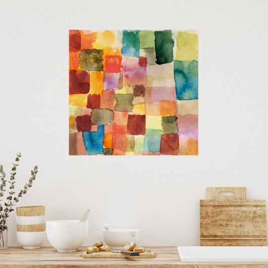 バウハウス抽象芸術水彩画ポスター。 ポスター (キッチン)