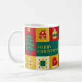 バウハウス風クリスマスブロックパターン コーヒーマグカップ (左)