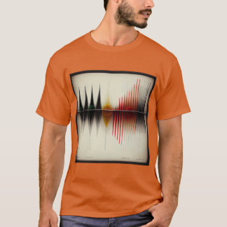 バウハウス風サウンドウェーブ抽象グラフィックデザイン Tシャツ