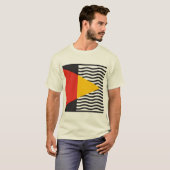 バウハウス風ミニマリスト幾何学抽象芸術スクエア Tシャツ (正面フル)