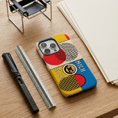 バウハウス風レトロ幾何学カスタムモノグラム名 Case-Mate iPhoneケース