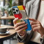 バウハウス風レトロ幾何学カスタムモノグラム名 Case-Mate iPhoneケース