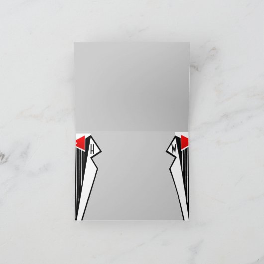 バウハウス タキシード (両方からの感謝) サンキューカード (内部)