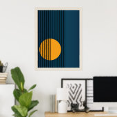 バウハウス |レトロデザイン |青いポスター ポスター (ホームオフィス)
