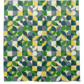 バウハカラフルウスモダン抽象芸術幾何学模様 シャワーカーテン (正面)