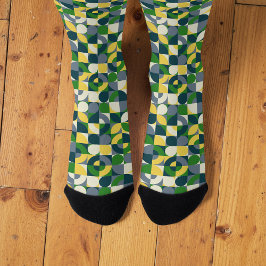 バウハカラフルウスモダン抽象芸術幾何学模様 ソックス