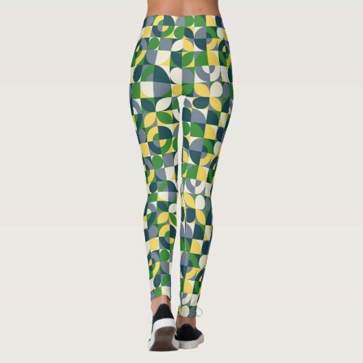 バウハカラフルウスモダン抽象芸術幾何学模様 レギンス (裏面)