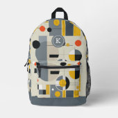 バウハカラフルウス幾何模様モノグラム プリントバックパック (正面)