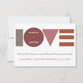 バウハストライプのスパーソナライズされた結婚ス サンキューカード (正面)