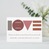 バウハストライプのスパーソナライズされた結婚ス サンキューカード (スタンド正面)