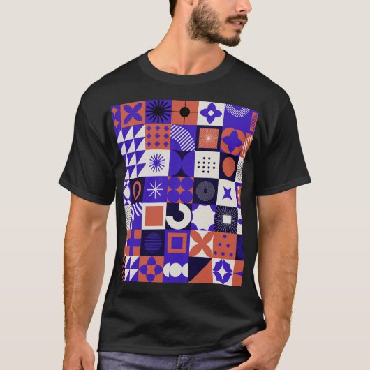 バウハモダンウスはっきりした:幾何学模様。 Tシャツ (正面)