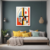 バウハモダンウスインスパイア幾何抽象芸術アート ポスター