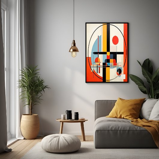 バウハモダンウスインスパイア幾何抽象芸術アート ポスター