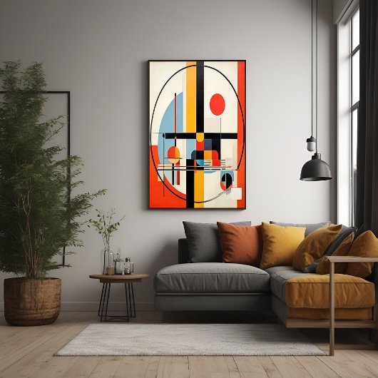 バウハモダンウスインスパイア幾何抽象芸術アート ポスター