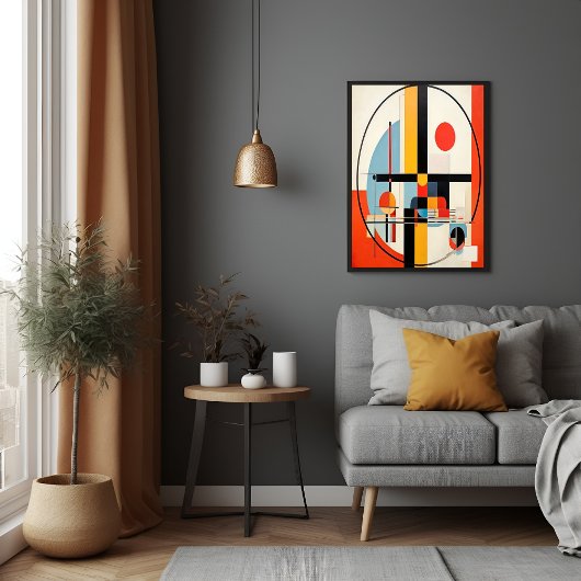 バウハモダンウスインスパイア幾何抽象芸術アート ポスター