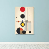 バウハモダンウス幾何学抽象芸術アート キャンバスプリント (インサイチュ (ウッドフロア))