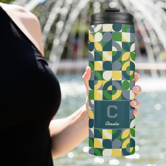 バウハモダンウス抽象芸術幾何学モノグラムパターン タンブラー