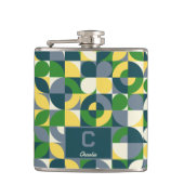 バウハモダンウス抽象芸術幾何学モノグラムパターン フラスク (正面)