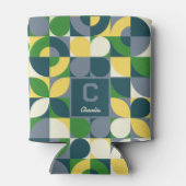 バウハモダンウス抽象芸術幾何学モノグラムパターン 缶クーラー (裏面)