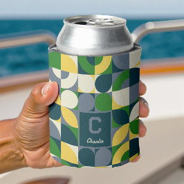 バウハモダンウス抽象芸術幾何学モノグラムパターン 缶クーラー