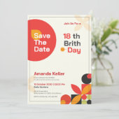 バウハモダンウス18th誕生日招待状 招待状 (スタンド正面)