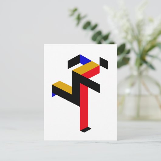 バウハランニングウスのマンポスター ポストカード (スタンド正面)