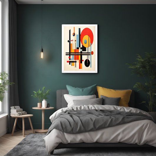 バウハ鮮やかウスインスパイア幾何抽象芸術アート ポスター