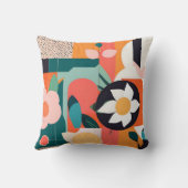 バウハ鮮やかウス幾何学フローラデザイン クッション (裏面)