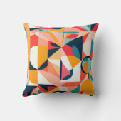 バウハ鮮やかウス幾何学フローラデザイン クッション (裏面)