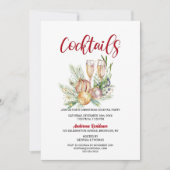 バウブルとシャンパンクリスマスカクテルパーティー 招待状 (正面)