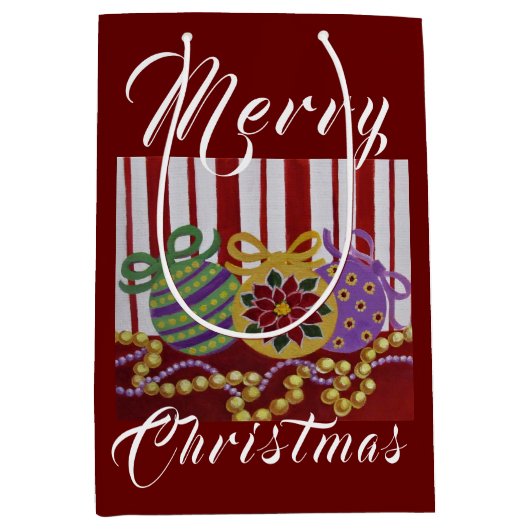 バウブルとビーズカスタム抱き枕 – 小、光沢 ミディアムペーパーバッグ (正面)