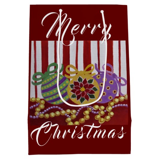 バウブルとビーズカスタム抱き枕 – 小、光沢 ミディアムペーパーバッグ (裏面)