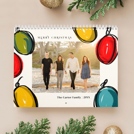 バウブルオーナメントスケッチ写真クリスマスプレゼント カレンダー