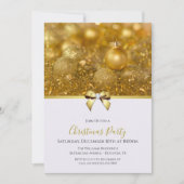 バウブル&エンジェルヘア、リボン&ジュエルボウクリスマス 招待状 (正面)