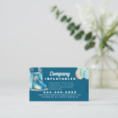 バウンシカラフルーハウスパーティーウォーターカラーブルー 名刺 (スタンド正面)