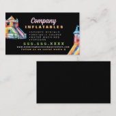 バウンシカラフルーハウスパーティーウォーターカラー 名刺 (正面/裏面)